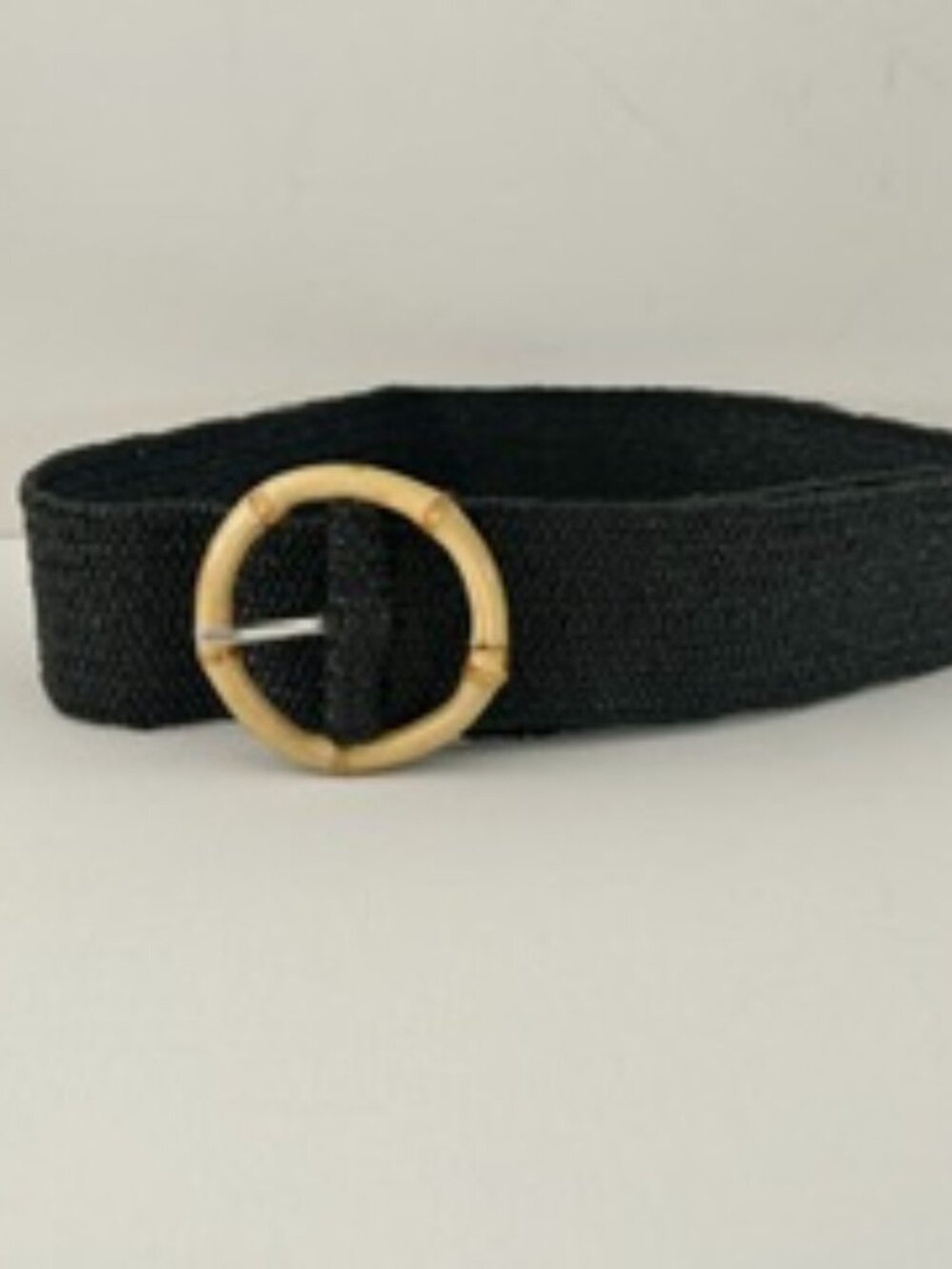 Black Raffia Belt OS